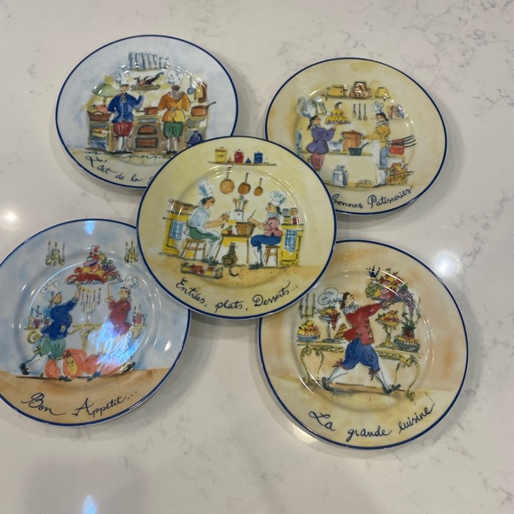 William Sonoma, French chef, cooking salad, dessert plates - Picture 9 of 11